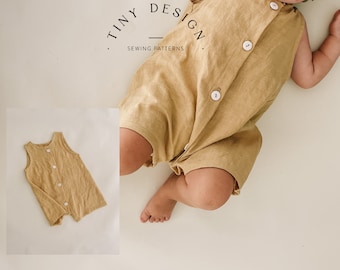 Baby Romper PDF Sewing Pattern / Baby Boy Romper / Girls Romper Pattern / Linen Romper / children sewing