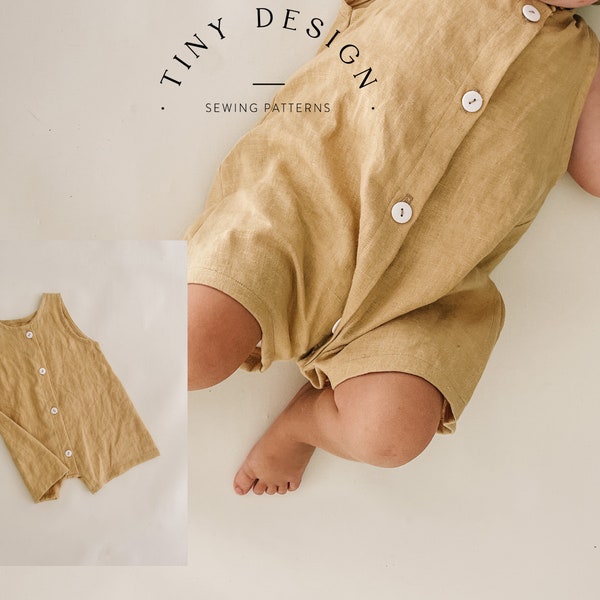Baby Romper PDF Sewing Pattern / Baby Boy Romper / Girls Romper Pattern / Linen Romper / children sewing