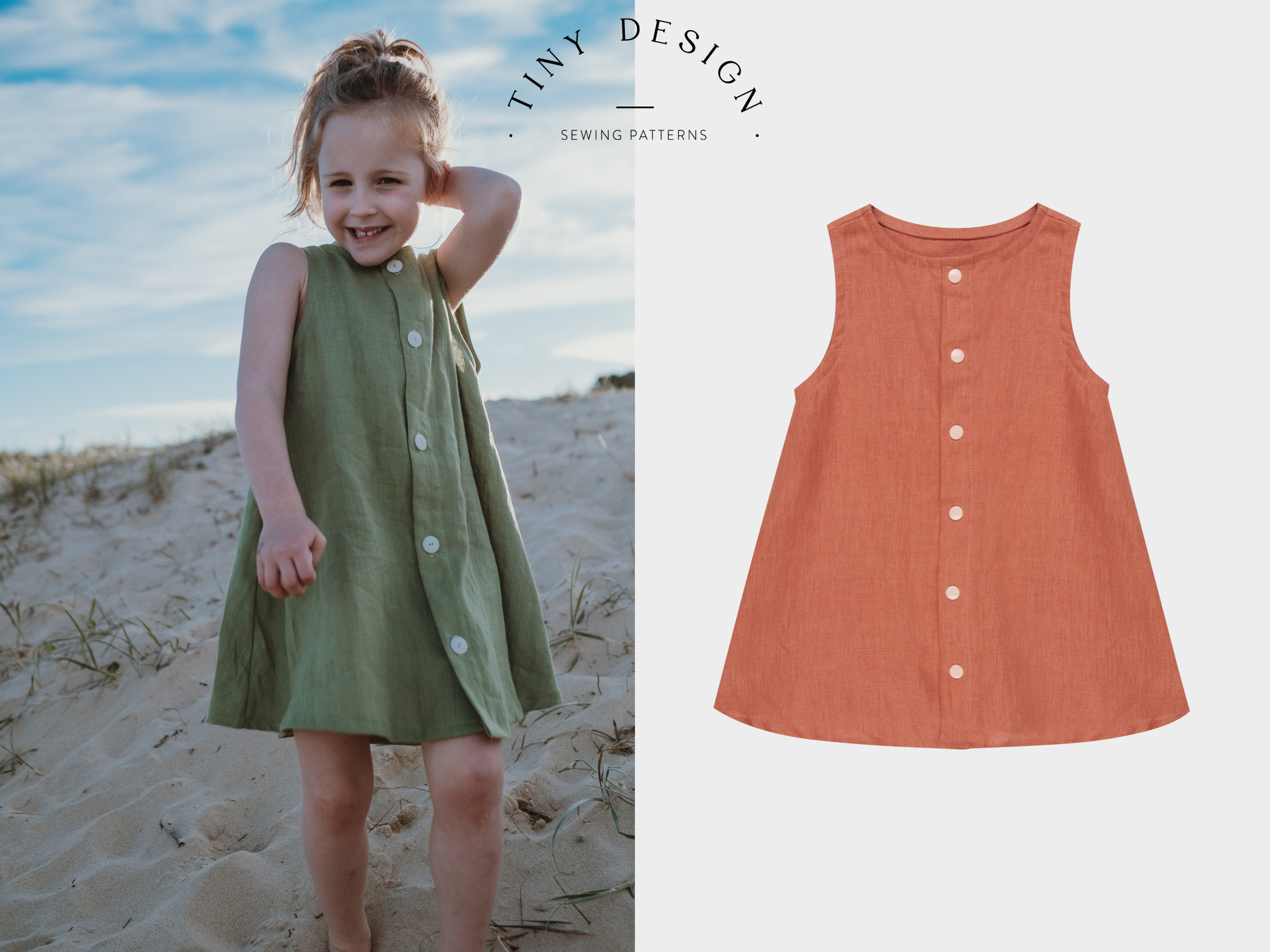 EASY FUN Dress PDF Sewing Pattern / Smock Dress / Newborn to Etsy