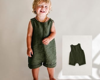 Baby Romper Sewing Pattern: Knit or Woven Fabric (PDF Download)