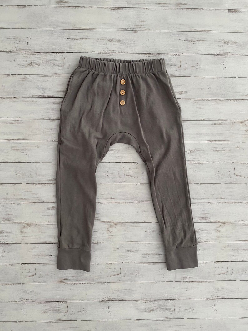 Gusset Pants grey sweatpants toddler pants kids harem pants