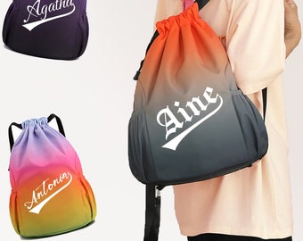 Personalized Sports bag gym bag with name Gym Bag, Yoga Bag, Workout Bag, Cinch Bag