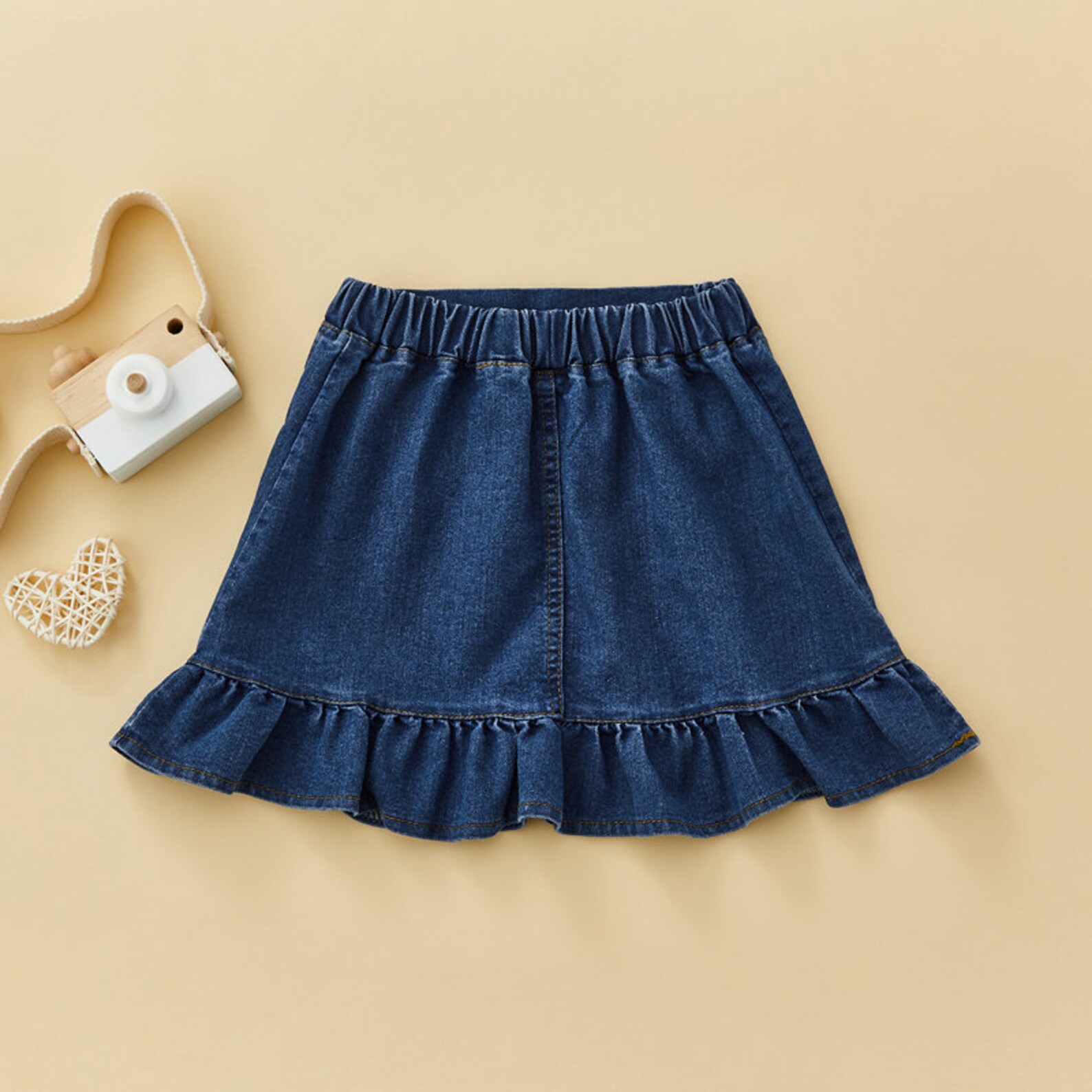Summer Toddler Kid Girl Denim Skirts Girls High Waist Solid Etsy