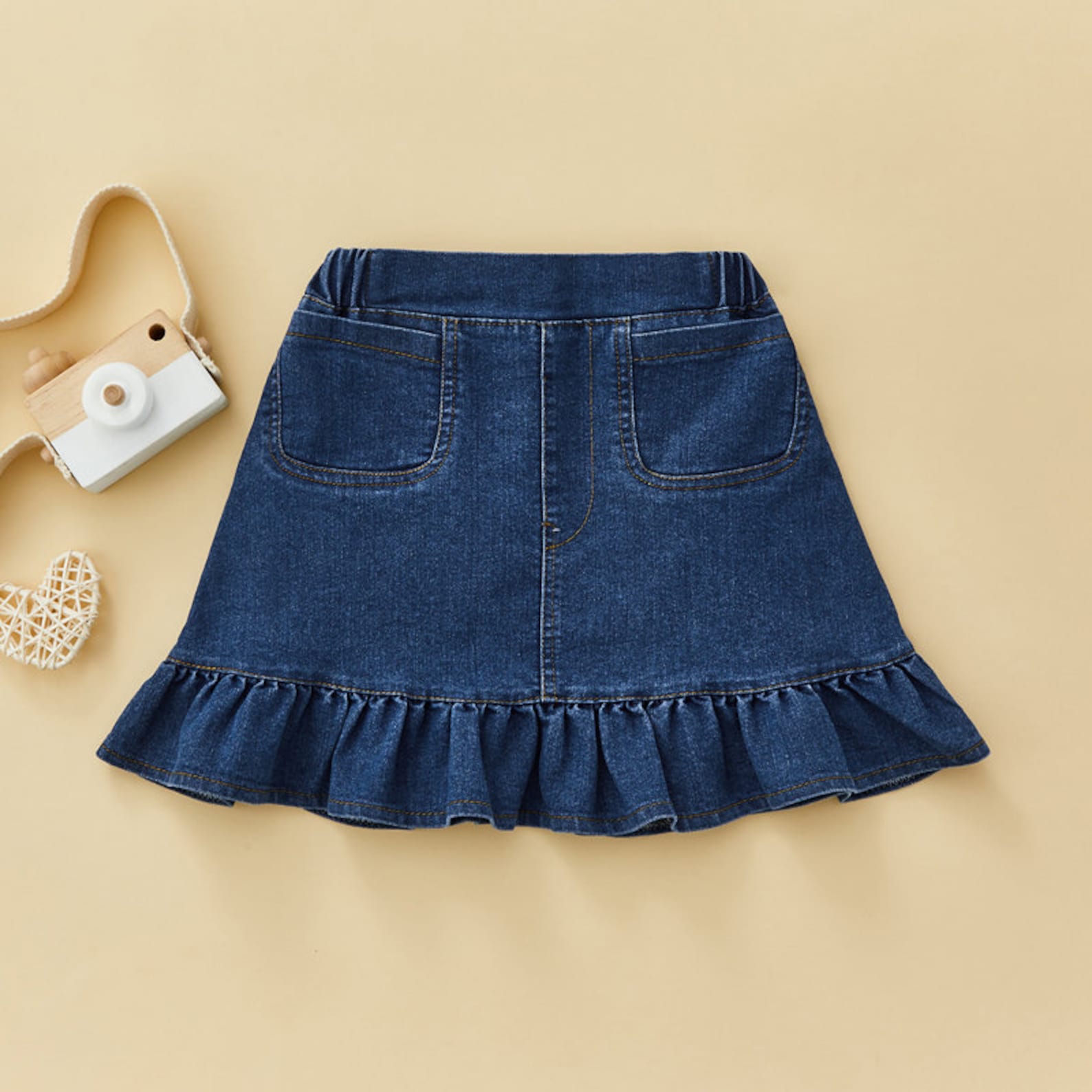 Summer Toddler Kid Girl Denim Skirts Girls High Waist Solid Etsy