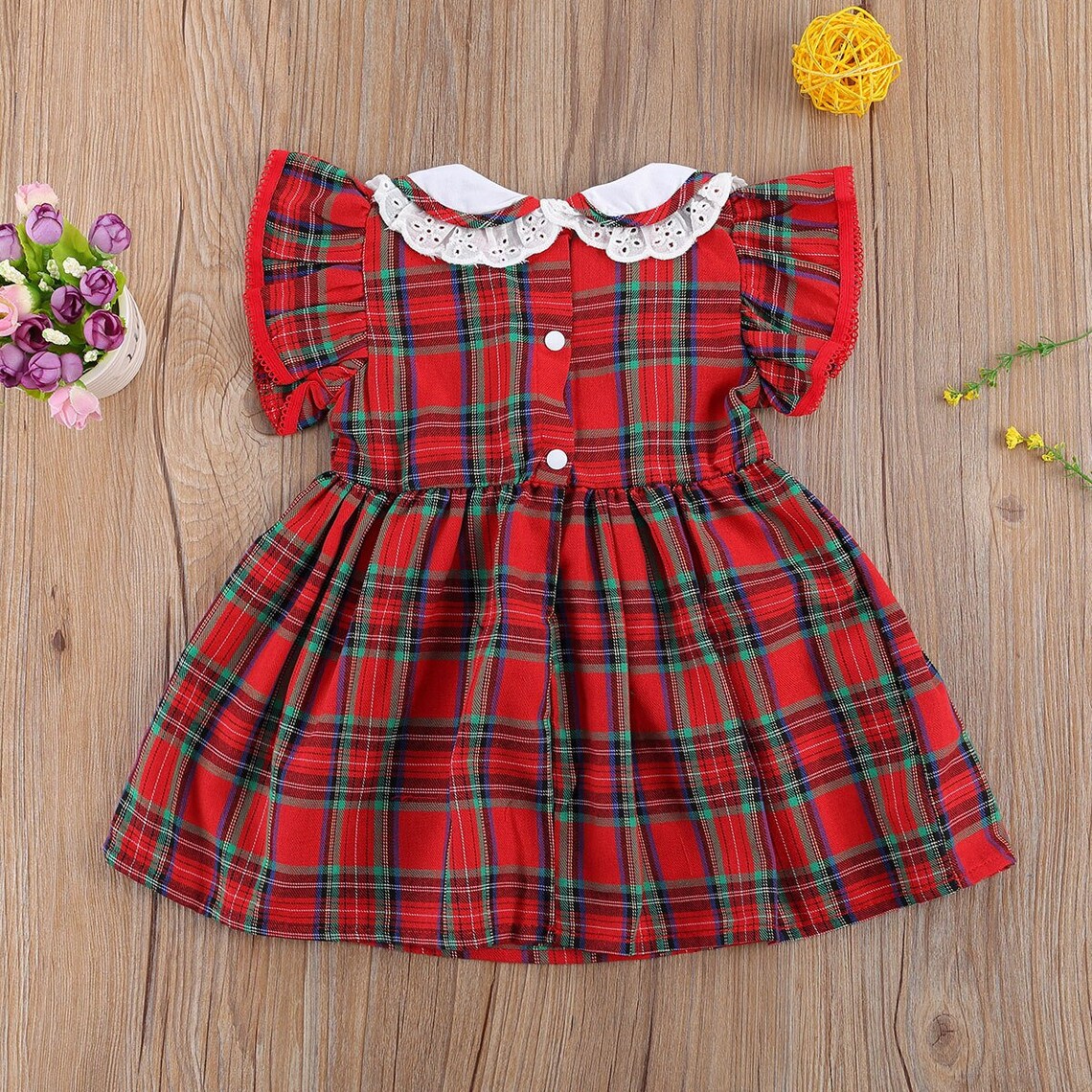 16Y Weihnachten Kleinkind Baby Kid Mädchen karierten Kleid Etsy