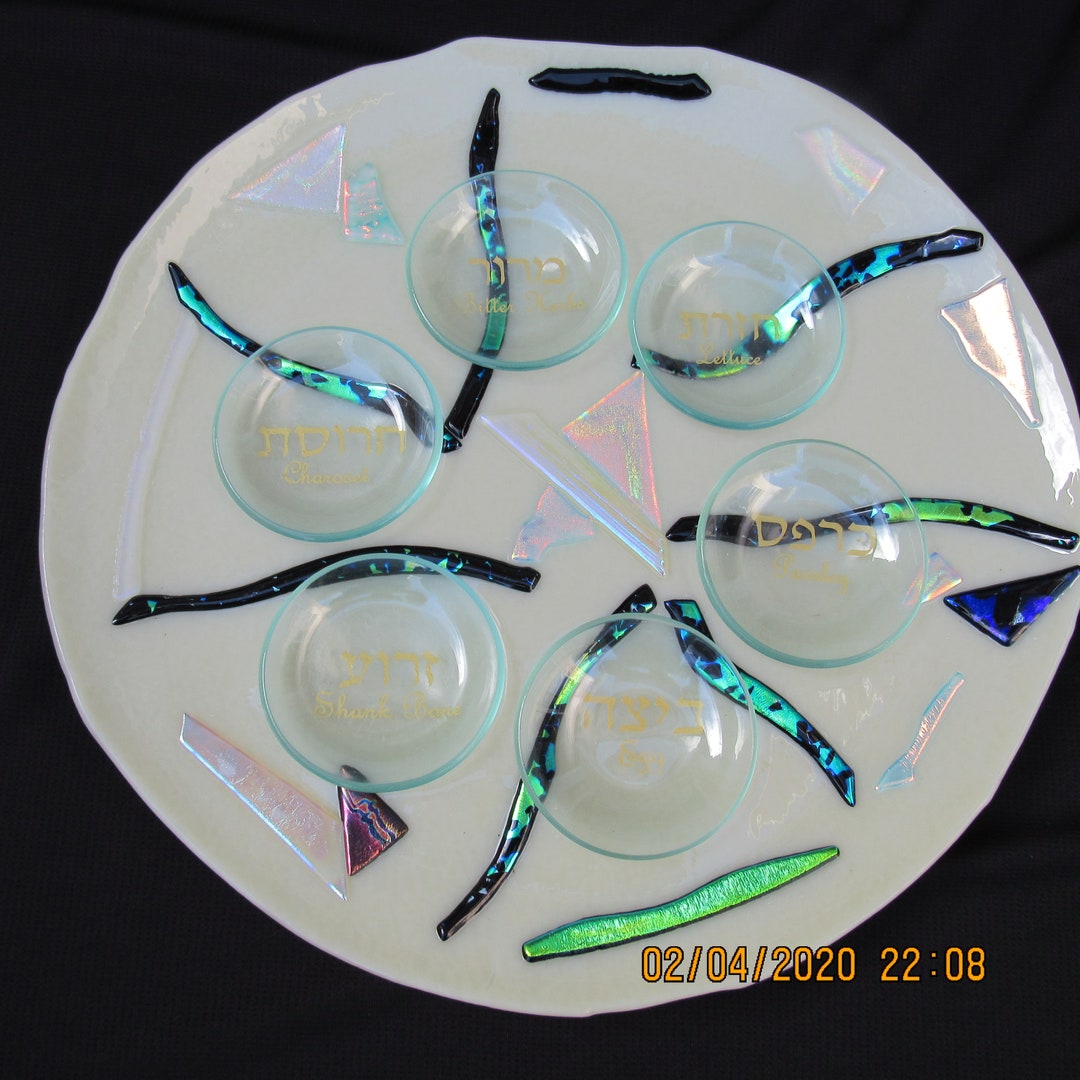 Fused Glass Seder Plate Etsy