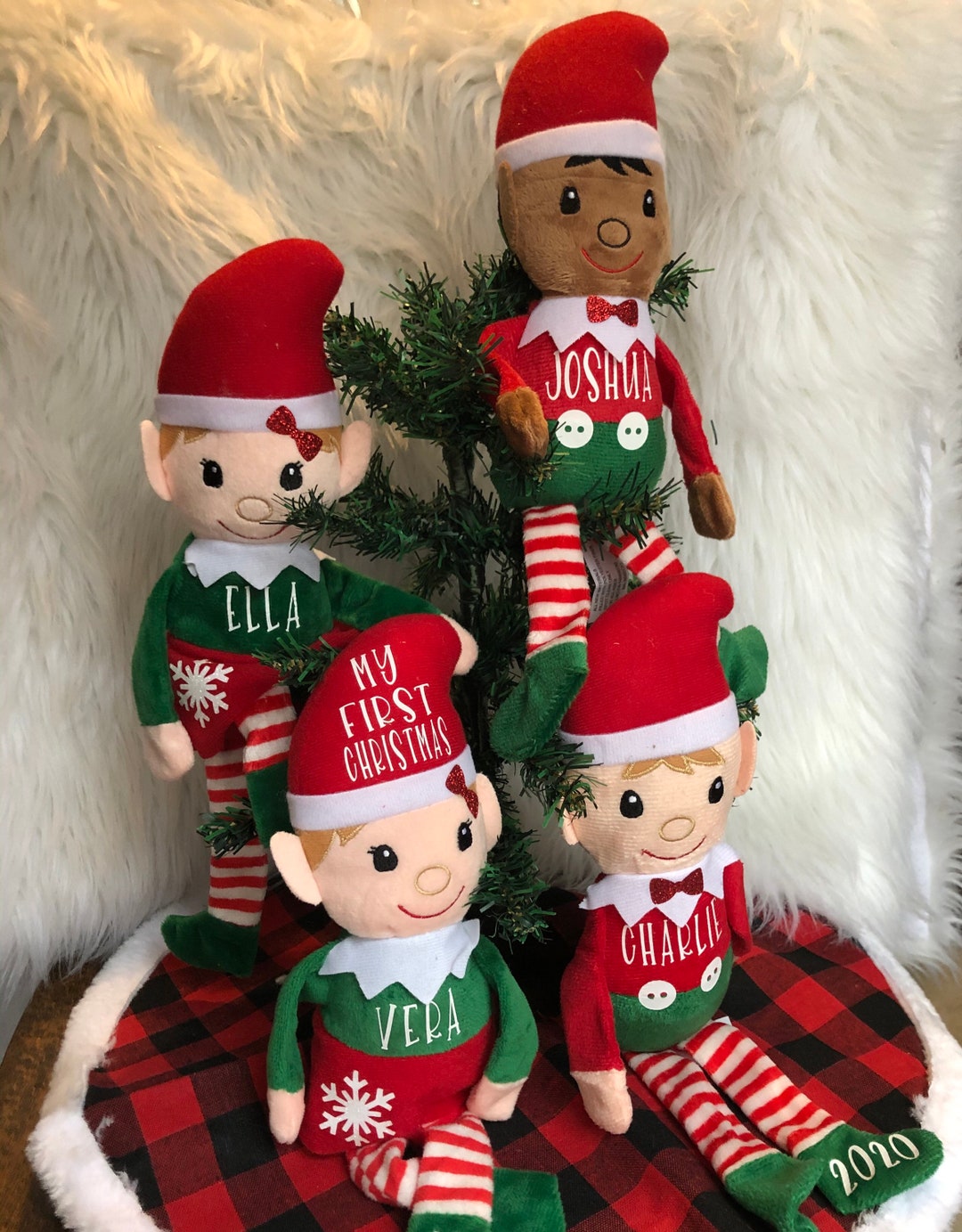 Elfo navideño de peluche personalizado: regalo personalizado para