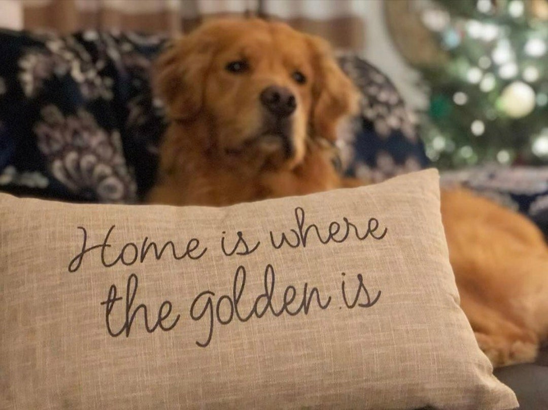 Home is Where the Golden Is//throw Pillow//decorative Pillow//golden