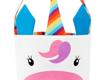 Personalized Unicorn Easter Basket: Canvas Tote
