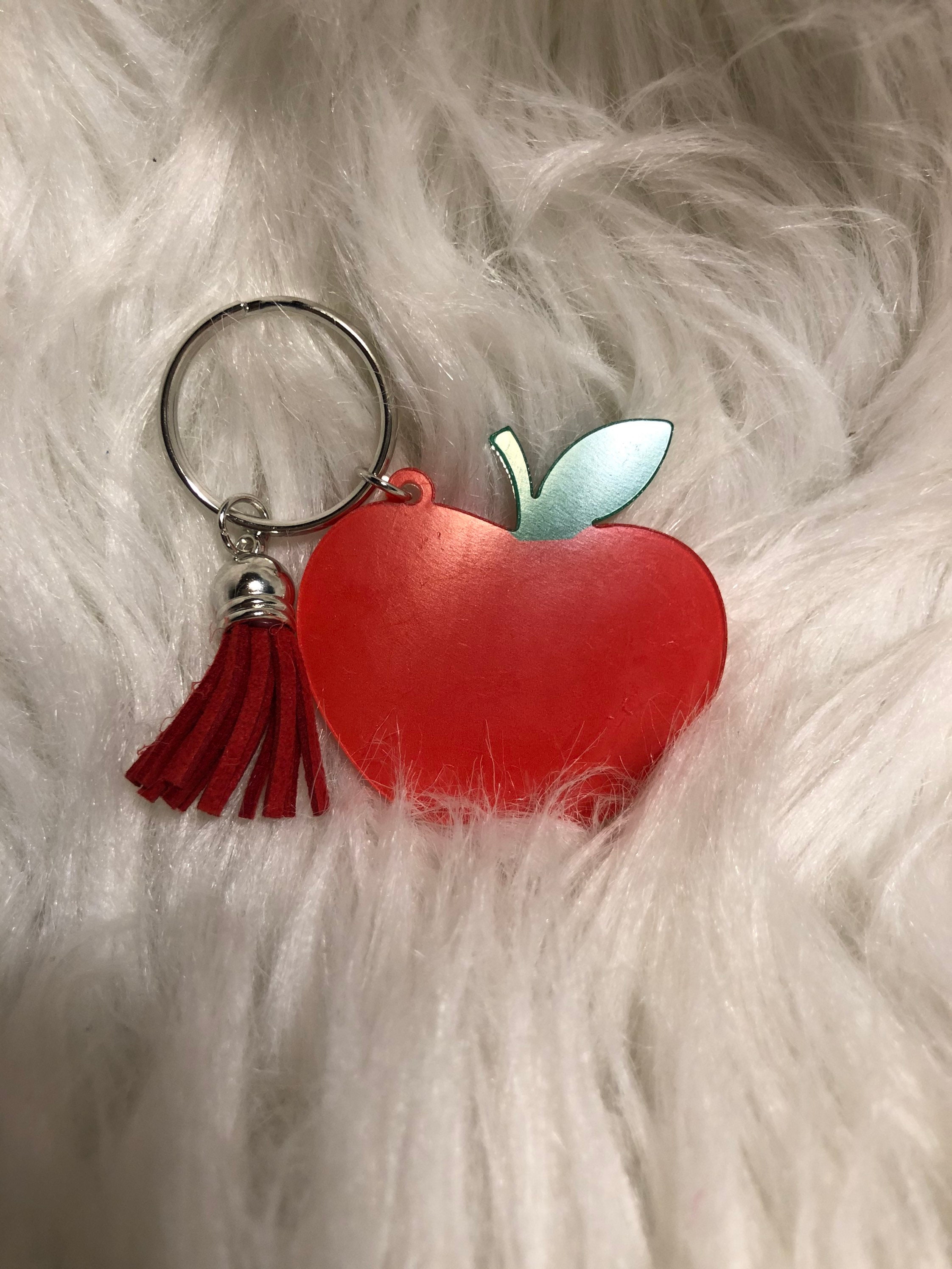 Personalized Apple Keychain//Personalized keychain//Gift for Etsy