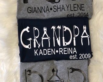 Personalized DAD Tshirt//Customized with children names//Father's Day Gift//Gift for Dad//Shirt for Dad//Gift for Grandpa