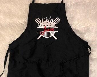 Personalized grill apron//Fathers Day Gift//Gift for dad//Grill apron//Personalized gift//Gift for him