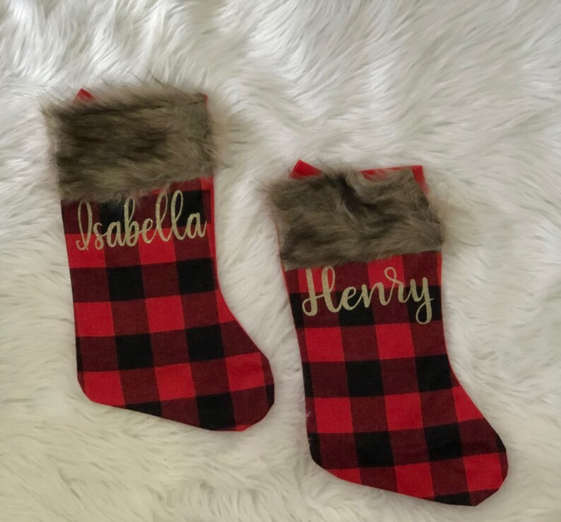 Buffalo Plaid StockingsPersonalized StockingsChristmas DecorBuffalo PlaidHanging StockingsFarmhouse Decor