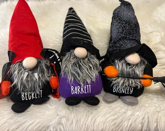 Personalized Halloween Gnome: Spooky Home Decor, Witch, Bat, Vampire