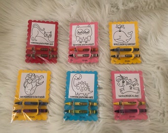 Color Your Own Valentine's Day Cards with Crayons: Kids Classroom Valentines