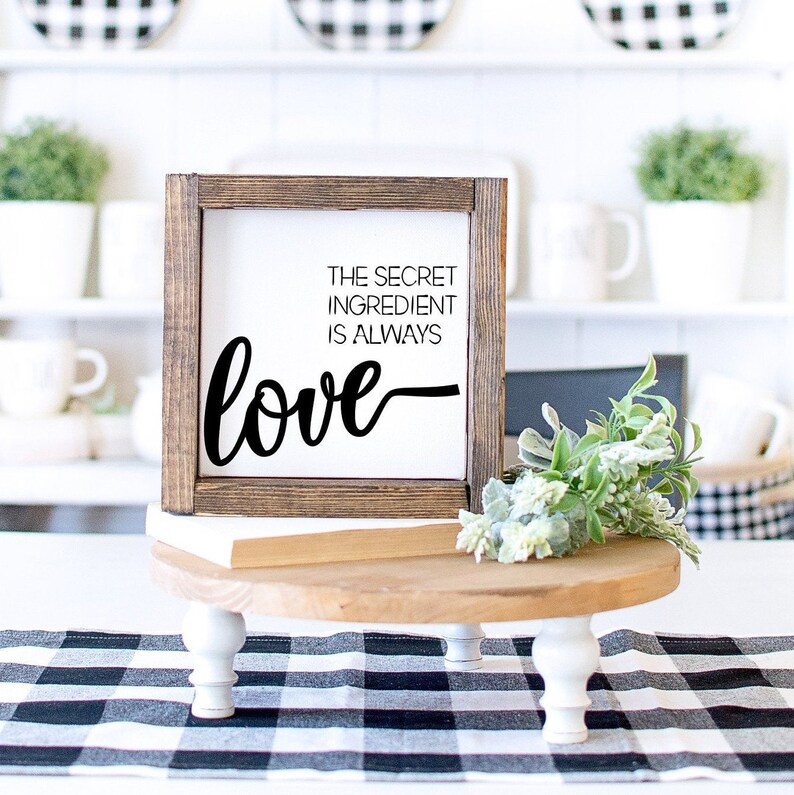 The Secret Ingredient is Always Love Wood Framed Sign Rustic Etsy