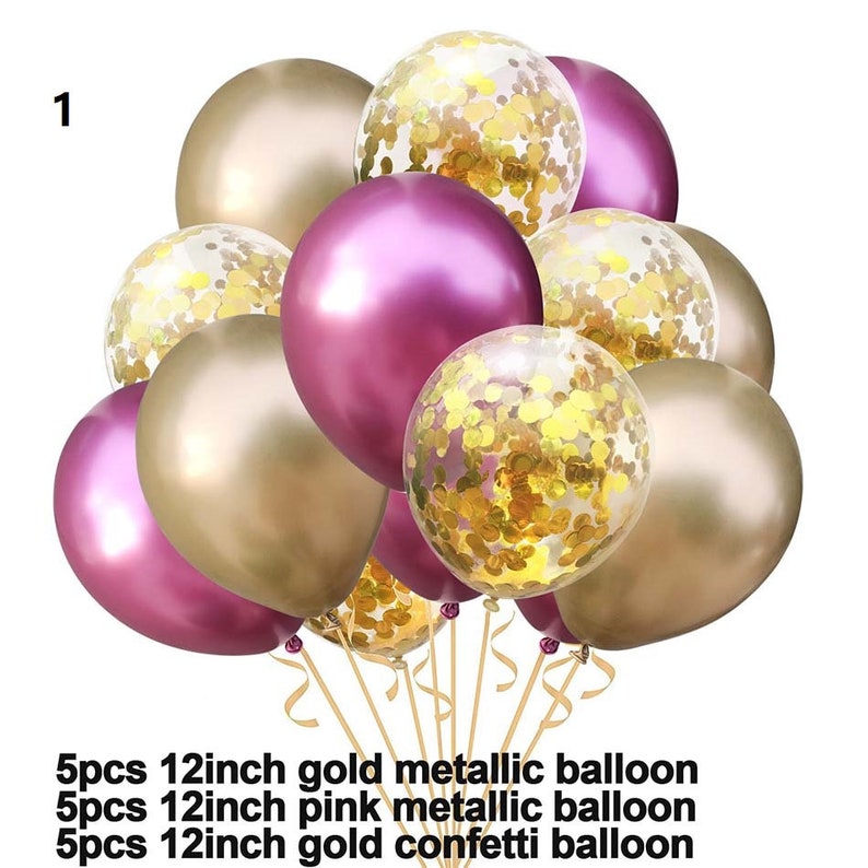 12inch Pink Gold Latex Balloons 40inch Number Balloons Happy Birthday Party Ballon 1th Birthday Party Decoration Baby Shower