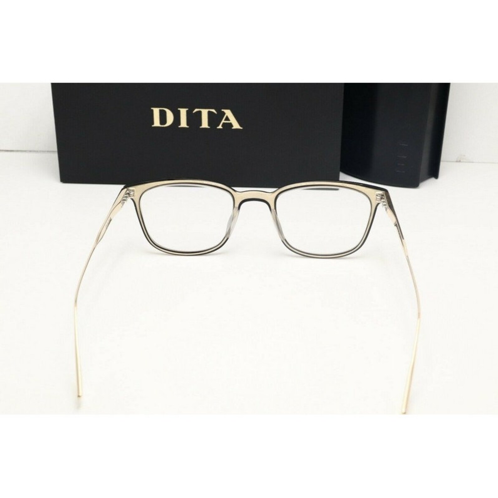 Dita Floren DTX114 Square Black Gold Eyeglasses Demo Lenses | Etsy