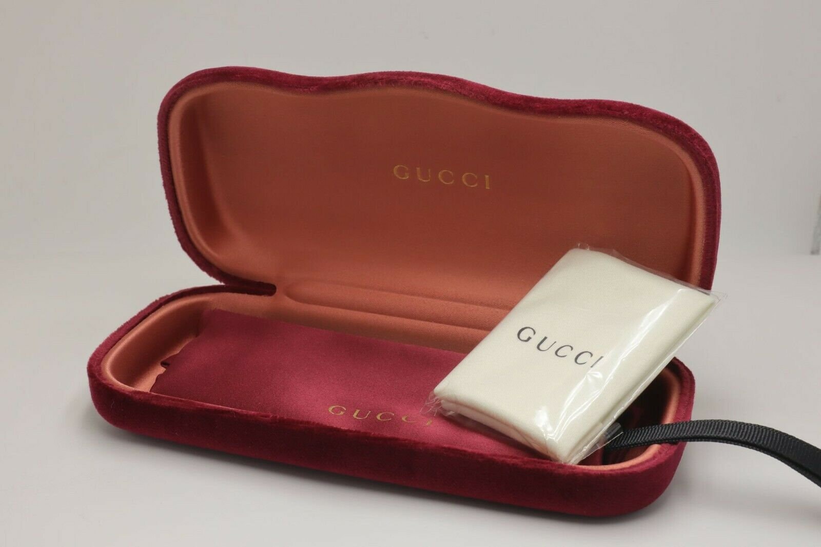 New Authentic Gucci Velvet Sunglasses Eyeglasses Case in Red Etsy