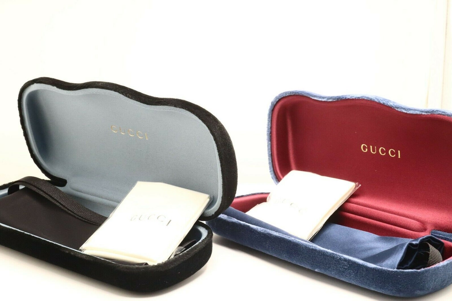 New Authentic Gucci Velvet Sunglasses Eyeglasses Case in Blue Etsy