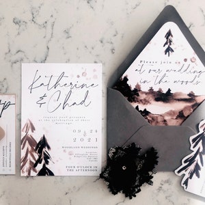 Rustic Wedding Invitation Woodsy Wedding Invitation RSVP Wedding in the Woods Outdoors Wedding Digital Download Available image 5