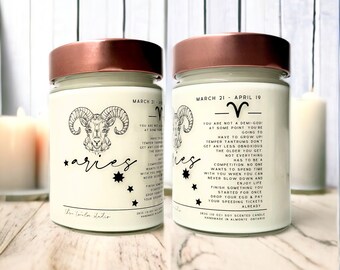 Aries Zodiac Candle, Candle for Aries Zodiac, Birthday Month Candle, gift for April Birthday, Zodiac Gift, Funny birthday gift