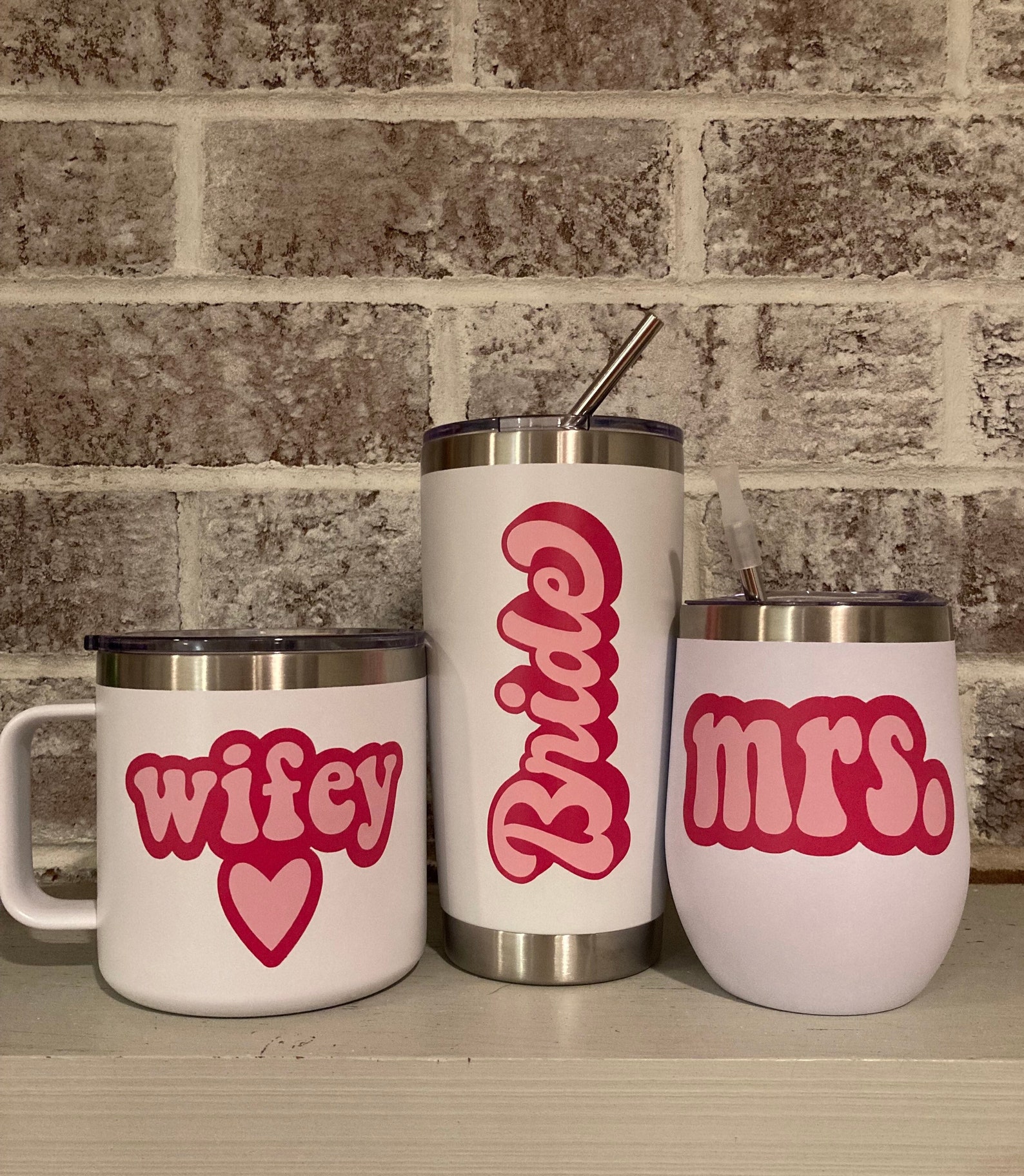 20 Oz Bride Tumbler 12oz Wine Tumbler 14oz Wifey Mug Retro Etsy