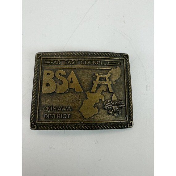 BSA Far East Council Belt Buckle Boy Scouts Okinawa District Japan