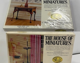 House Of Miniatures Lot Of 2 Queen Anne Table & Candle Stand Sealed