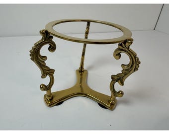 Brass Three Leg Display Stand Sphere Footed Candle Crystal Ball Holder Vintage