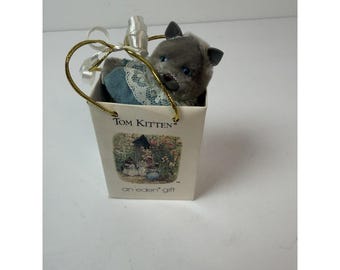 Tale of Tom Kitten Plush Clip with Gift Bag Beatrix Potter Eden Toy 3.5" 1987