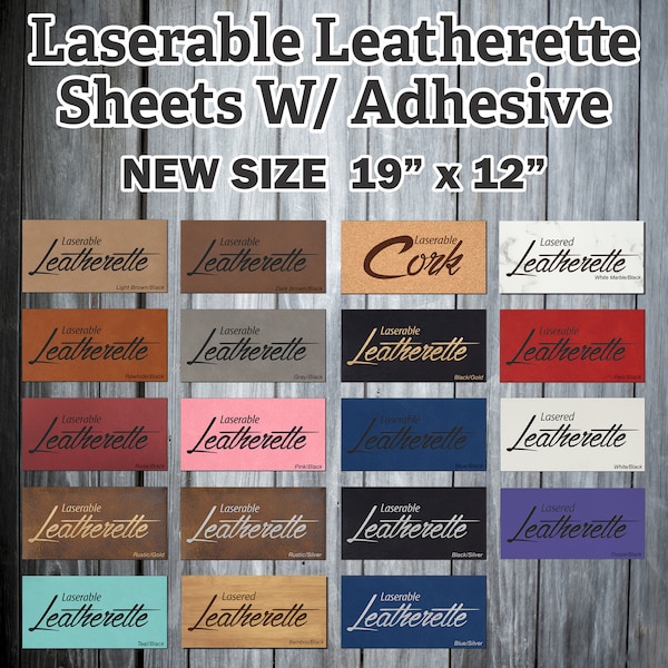 Laserable Leatherette | Leatherette Sheet With Adhesive | Works with all Lasers