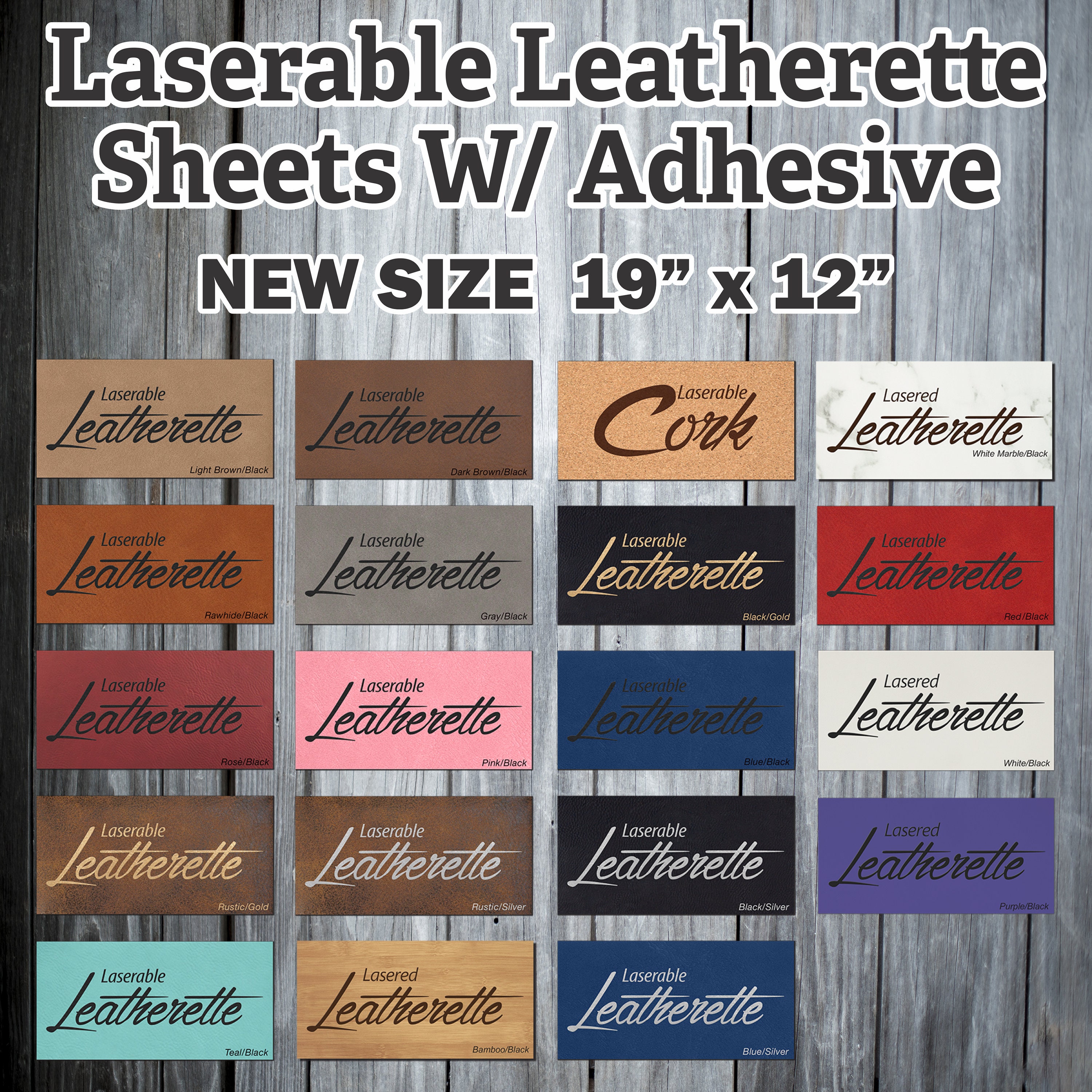 Laserable Sheets for Laser Engraving, Laserable Leatherette 12 X 24  30x60cm, Laser Engraving Supplies, Laserable Supplies and Materials 