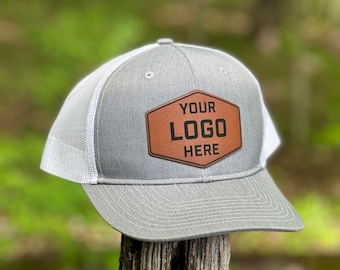 Custom Leather Patch Hat | Leatherette | Trucker Style | Snap Back |