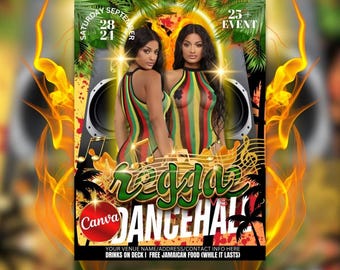 Editable Reggae vs Dancehall Party Template