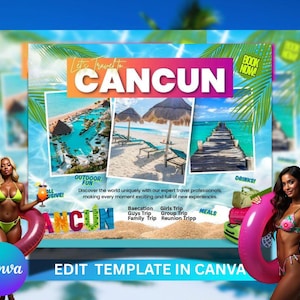 Editable Cancun Travel Flyer