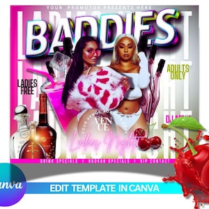 Editable "Baddies" Ladies Night flyer