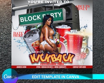 Editable Block Party Summer Kickback Template
