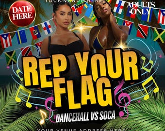 Caribbean Bash "Rep Your Flag" Editable Template