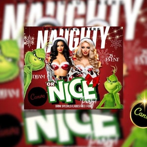 Editable Naughty or Nice Christmas Party Template