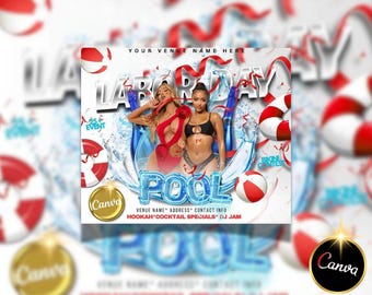 Editable Labor Day Pool Party Template