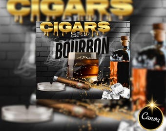 Cigars & Bourbon Flyer Template