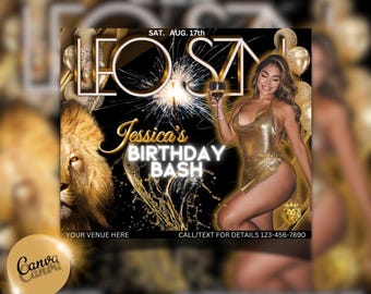 LEO SZN Birthday Flyer Template