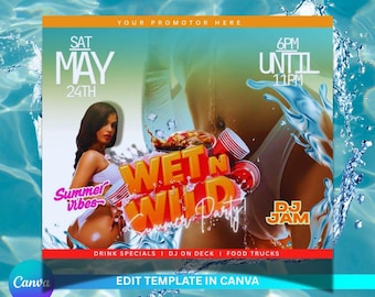Editable POOL PARTY template