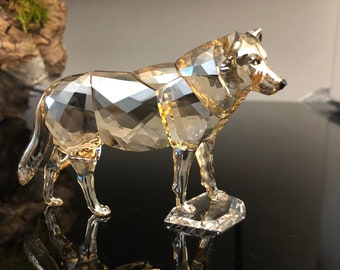 Swarovski  SCS Gray Wolf, Gray & Golden Crystal Authentic MIB 5428544