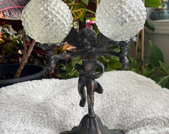 Vintage metal angel candle holder 12” height and 8” wide