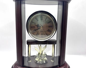 Block Clock Man & Woman 時計 オブジェ ポストモダン Bombay Company Clock: Cherry Wood Finish, Quartz Movement - Etsy