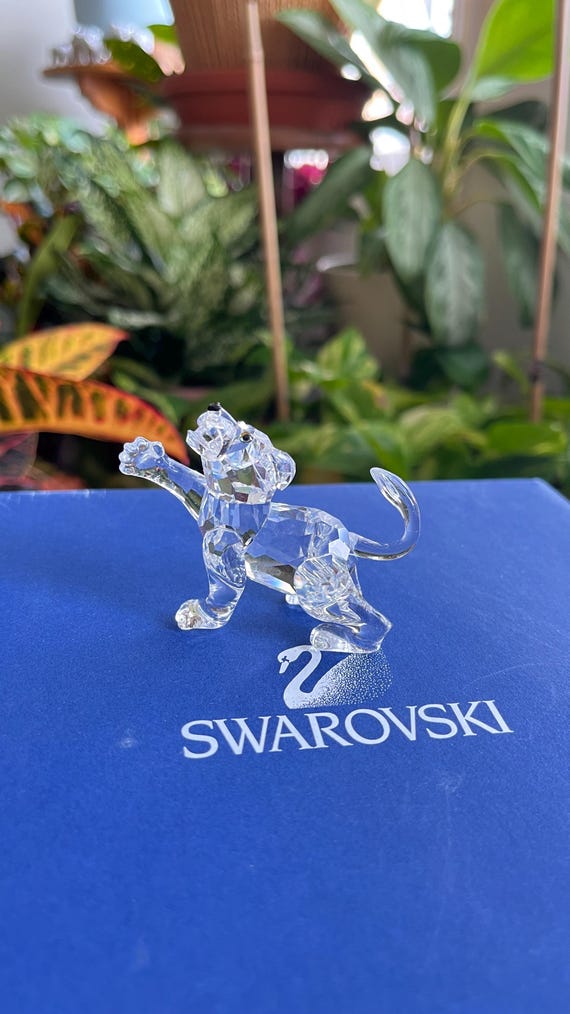 Swarovski Figurine 210460 Baby Lion Cub 6.5cm - Etsy