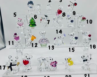 Figuras de oso Kris de Swarovski: objetos de colección de cristal