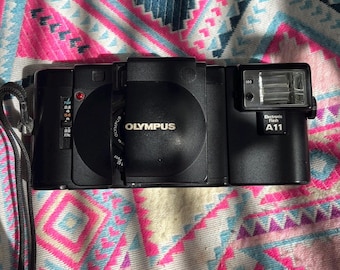 Olympus XA A11 35mm Rangefinder 35mm Film Camera Not tested